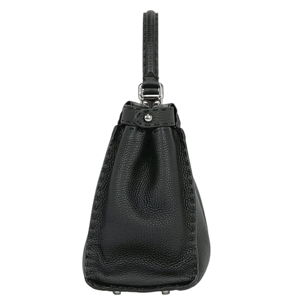 Fendi Shoulder Black Bag Iconic Selleria Handbag Peekaboo Leather